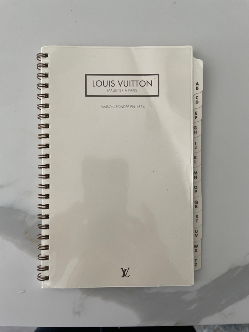 Louis Vuitton Cream Spiral Address/Phone # Notebook with Alphabet Tabs - Picture 2 of 4